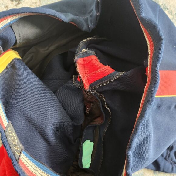 ROFFE Navy And Red Stretch Ski Snow Pant Vintage Zip Ankles - Picture 7 of 13